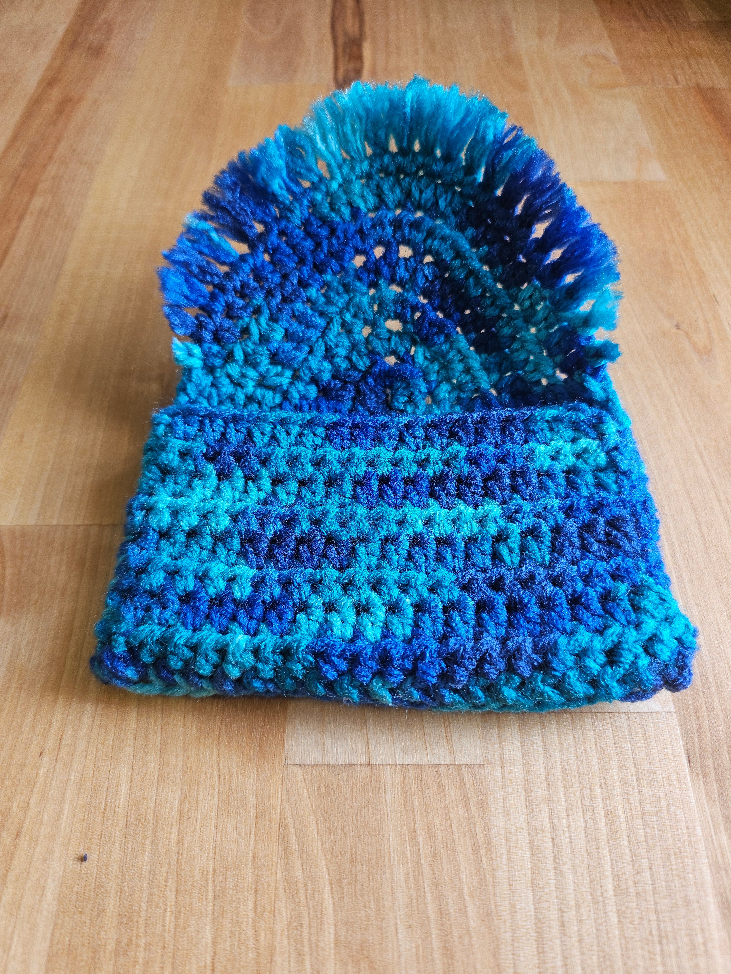 Blue Crochet Small Card Wallet
