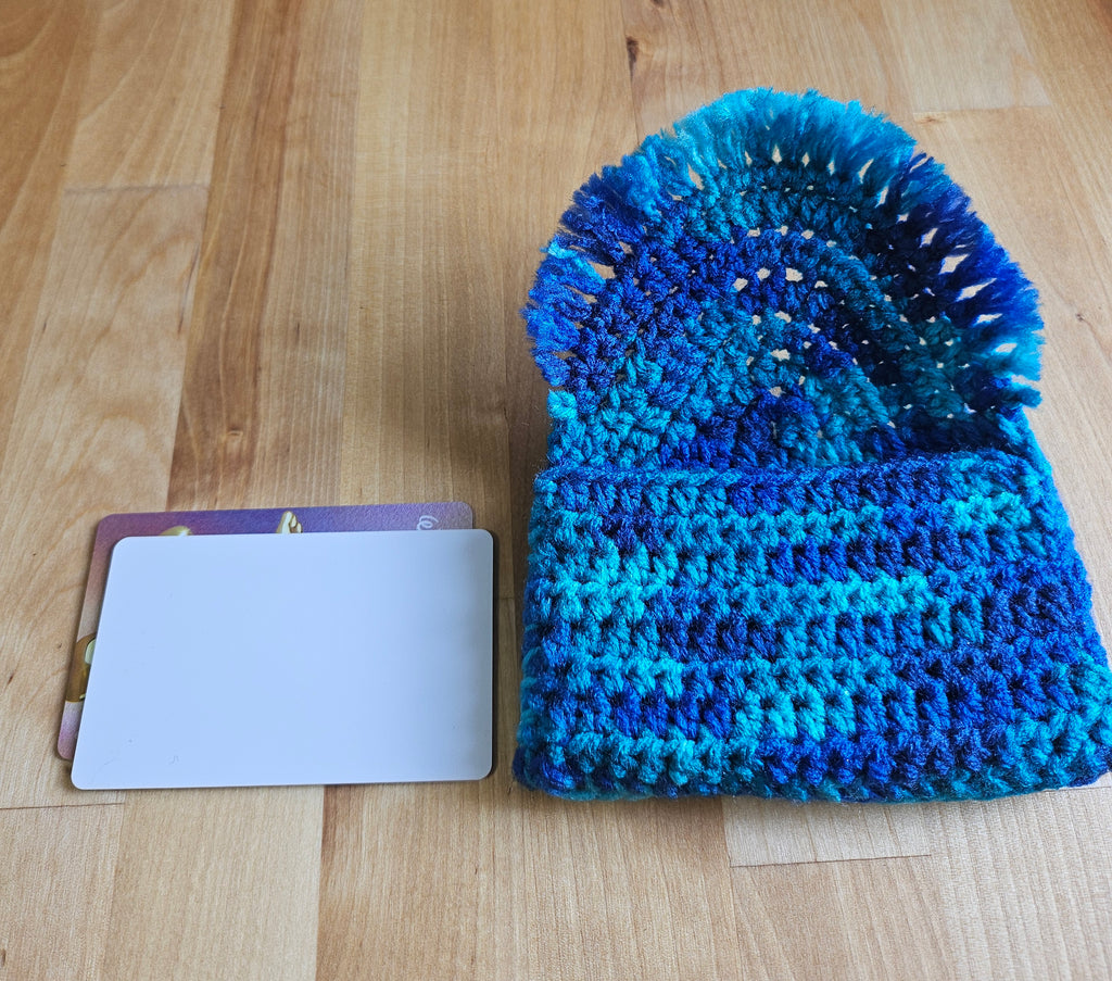 Blue Crochet Small Card Wallet