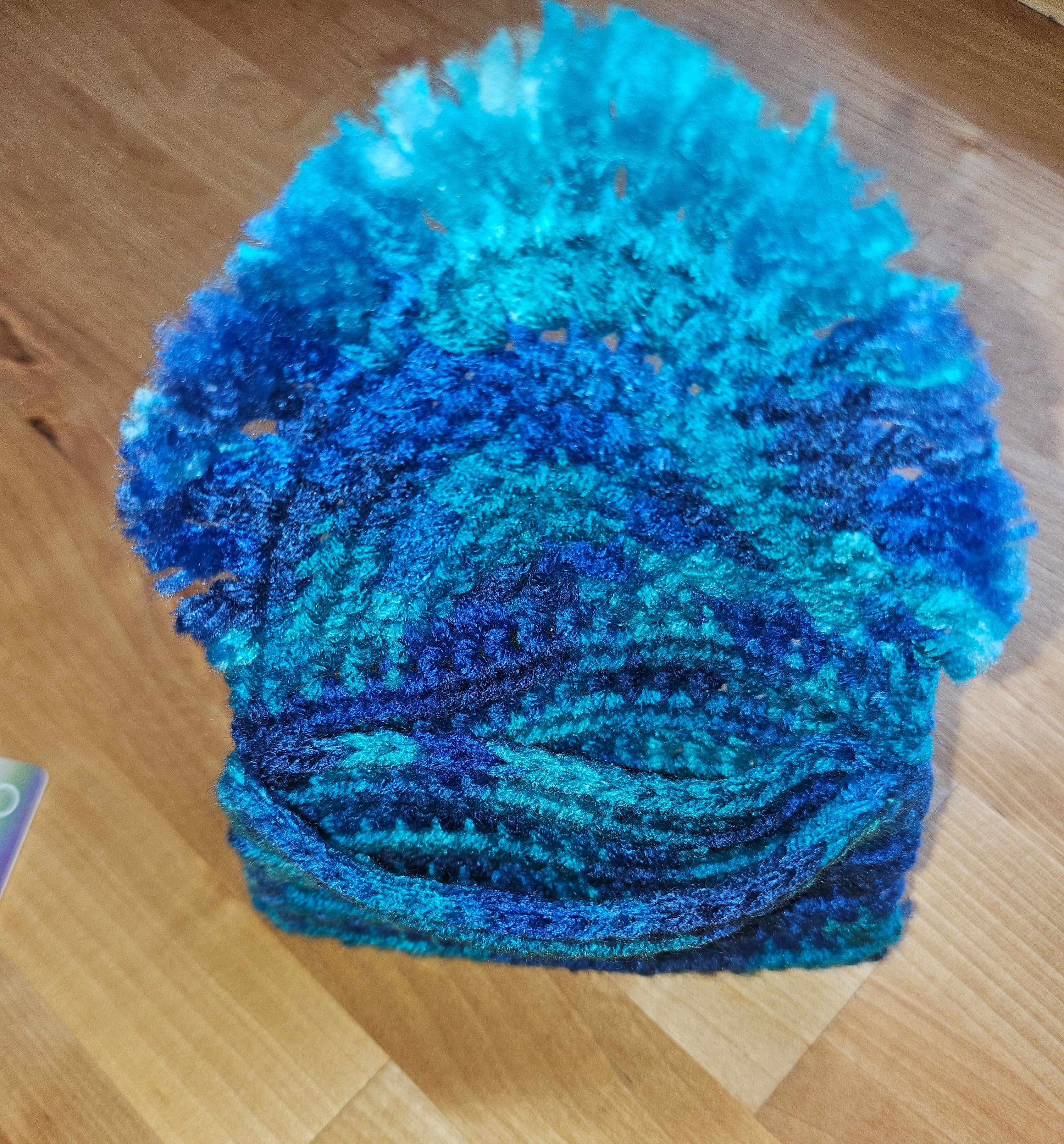 Blue Crochet Small Card Wallet